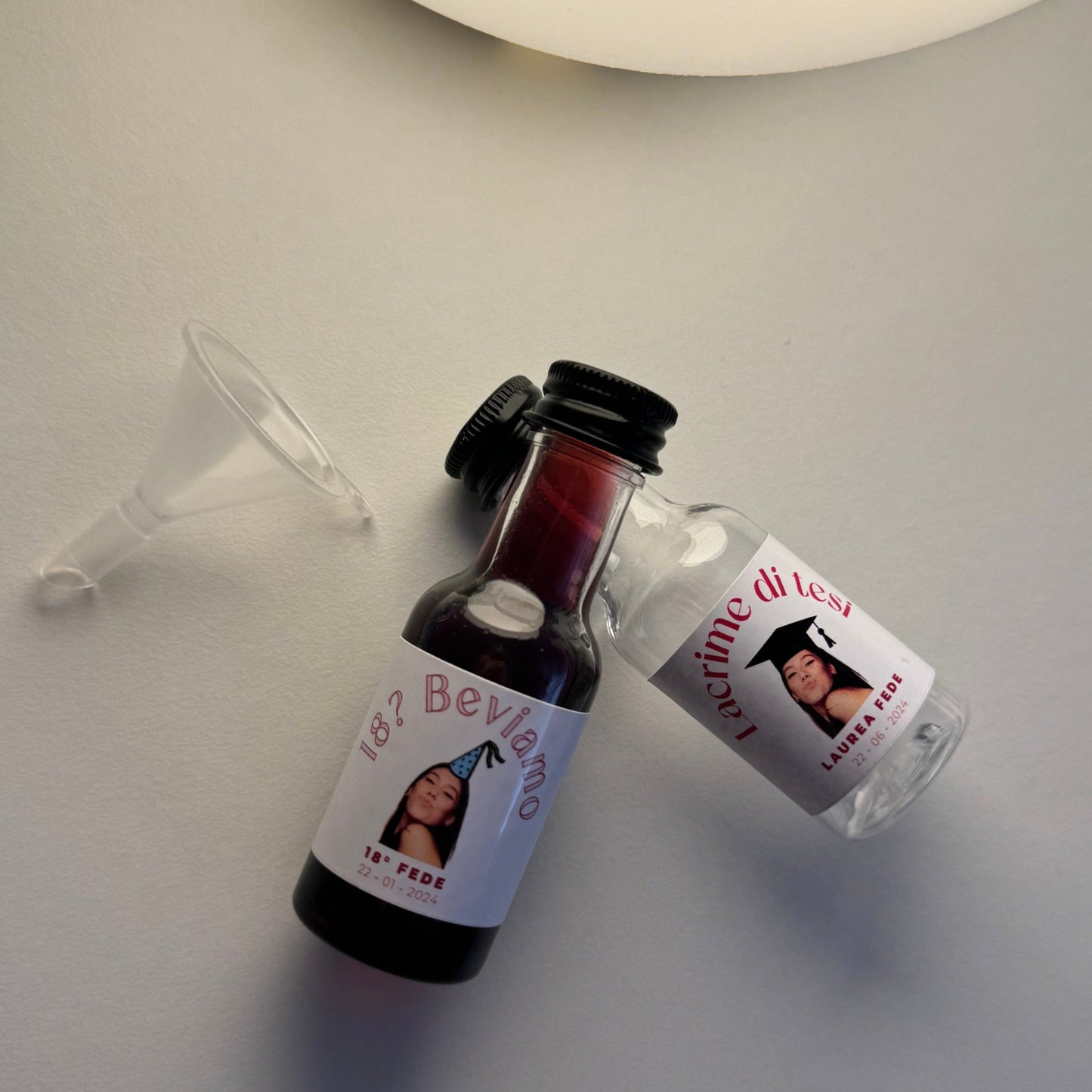 10 Bottiglie Mini personalizzate